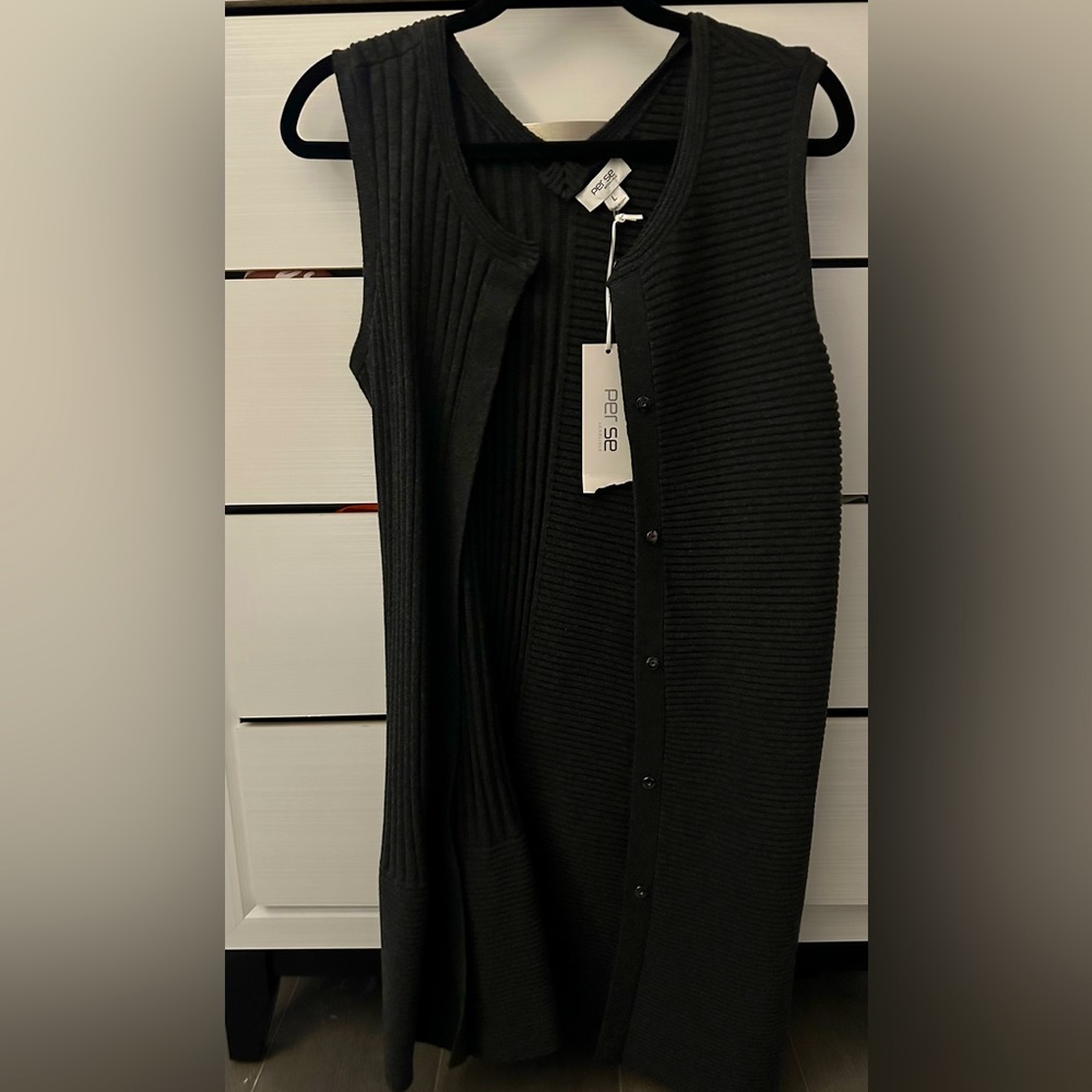 Grey sweater long vest